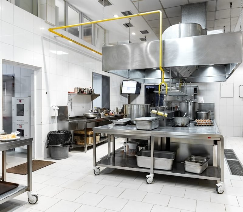 Kitchen appliances in professional kitchen in a modern restaurant close up